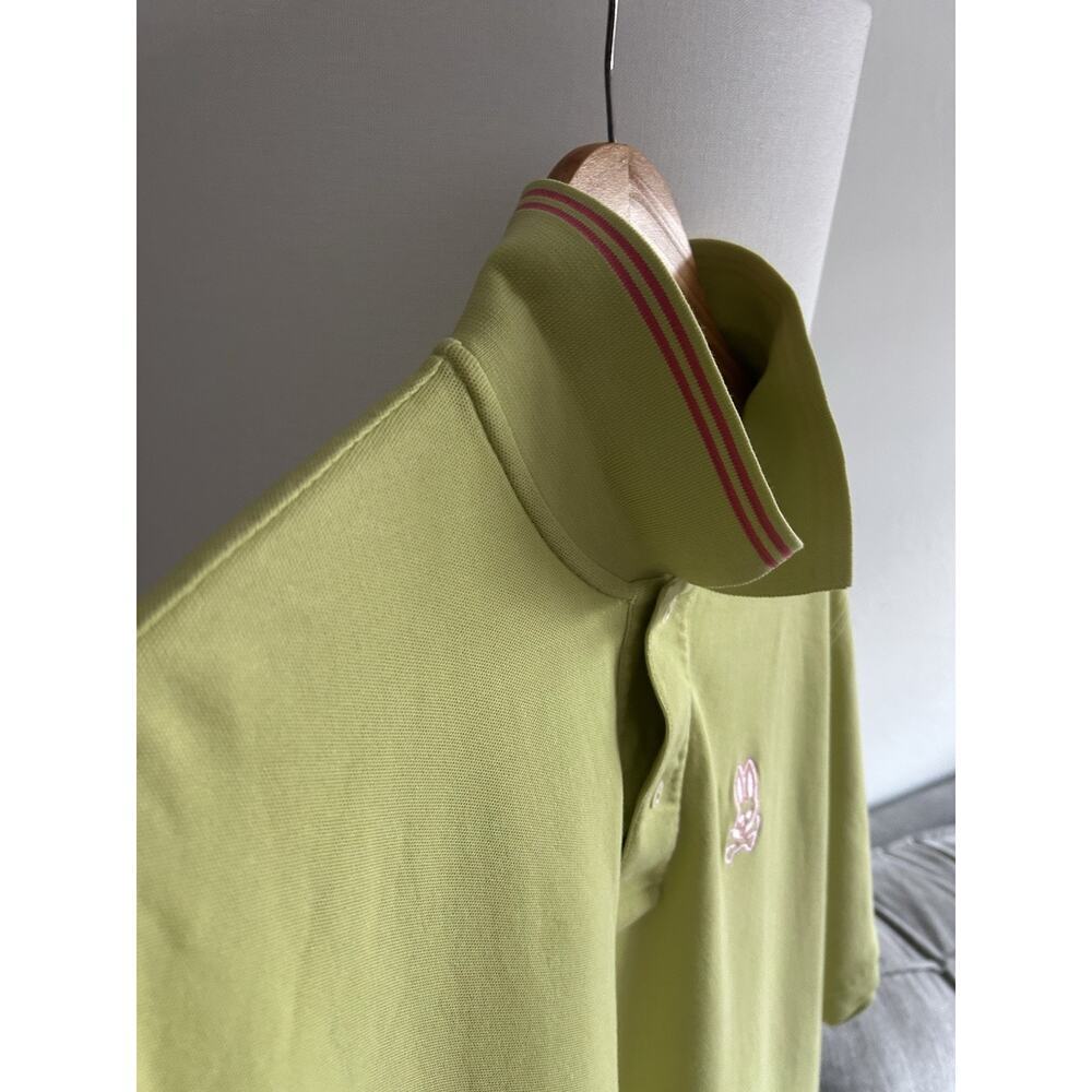 Psycho Bunny Green Shirt Pink Logo Size 3X Polo - Picture 4 of 15